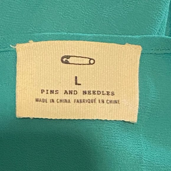 Anthropology Pins & Needles green sheer blouse sz Large - Picture 7 of 7